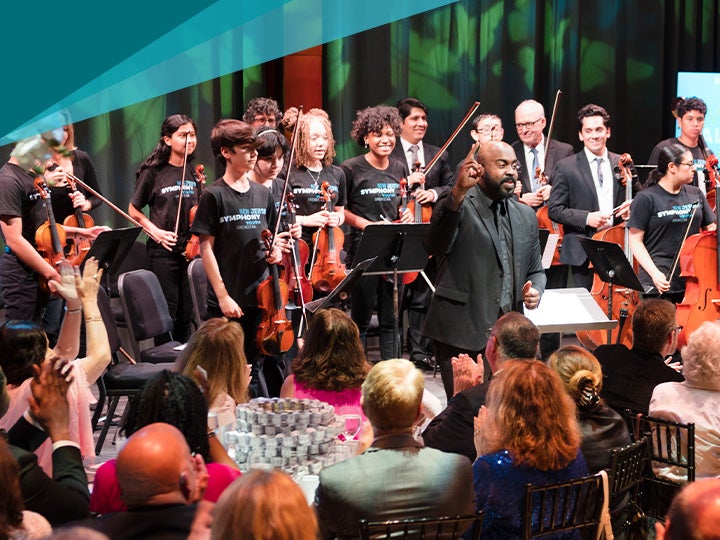 Terrence Thornhill introducing the NJ Symphony Youth Orchestra at the New Century Gala